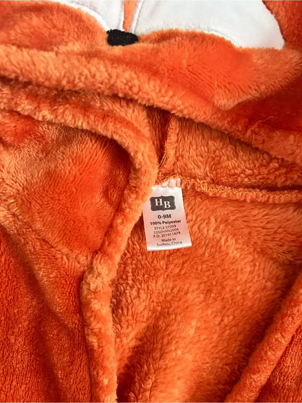 Hudson Baby Orange Fox Hooded Robe with Belt